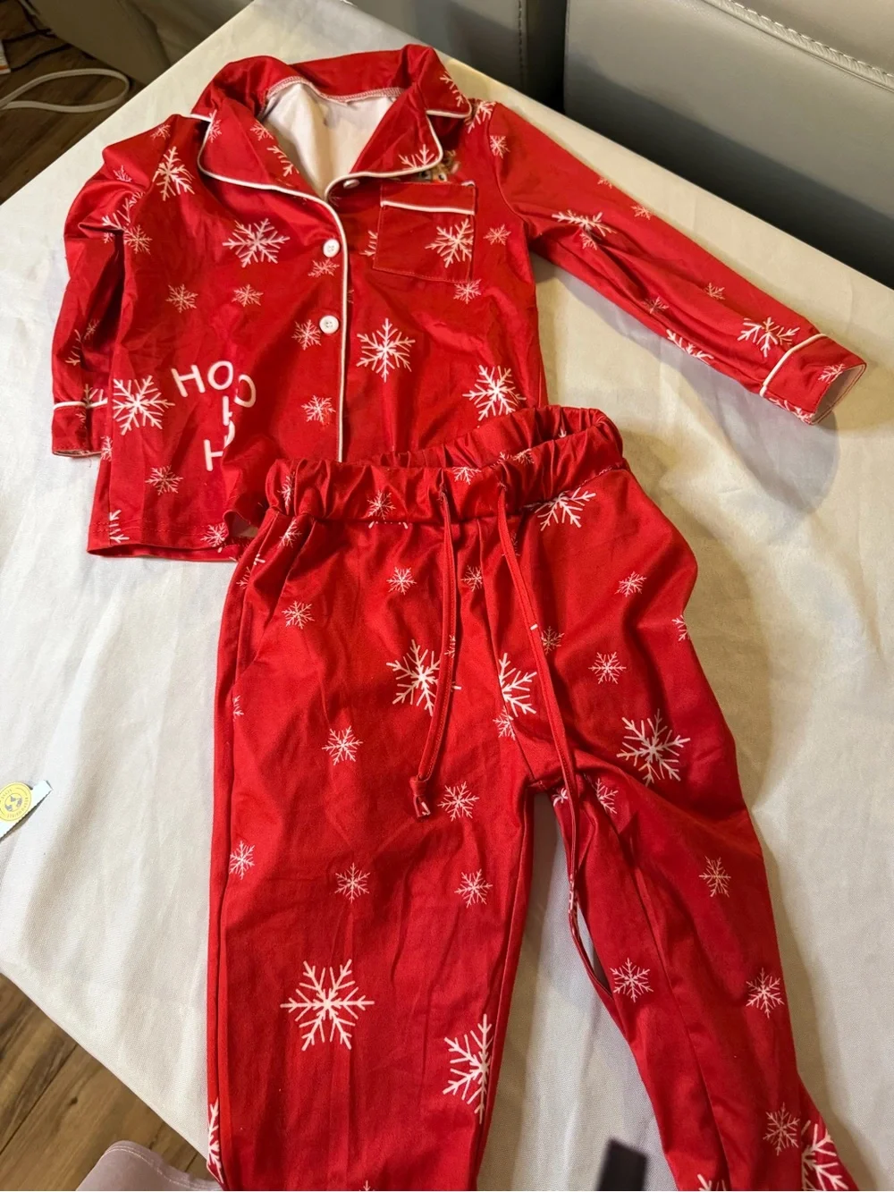Kids Red Holiday 'Ho Ho Ho' Pajama Set